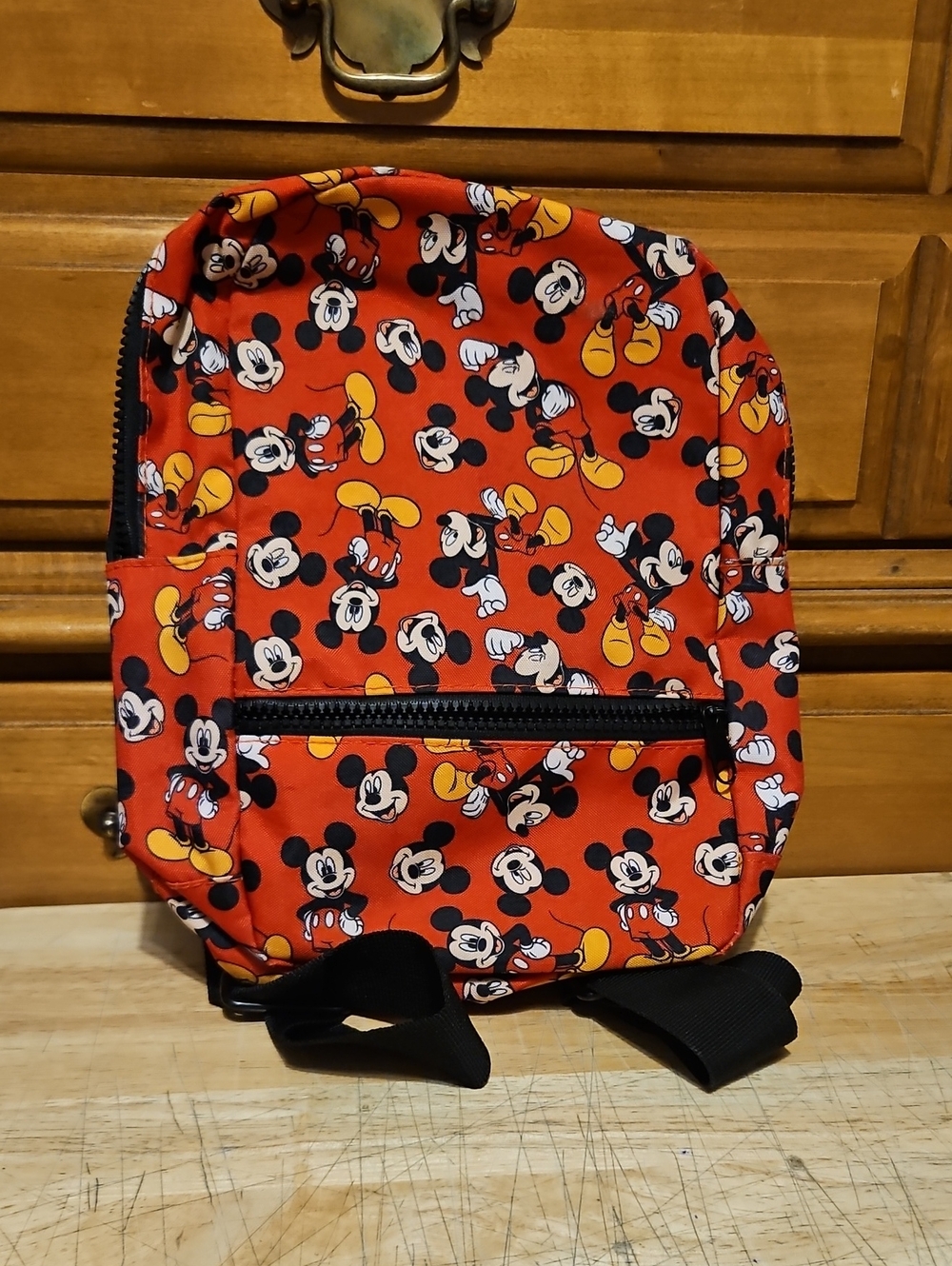 Disney Red Mickey Mouse Pattern Mini Backpack